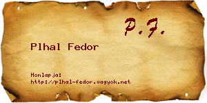 Plhal Fedor névjegykártya